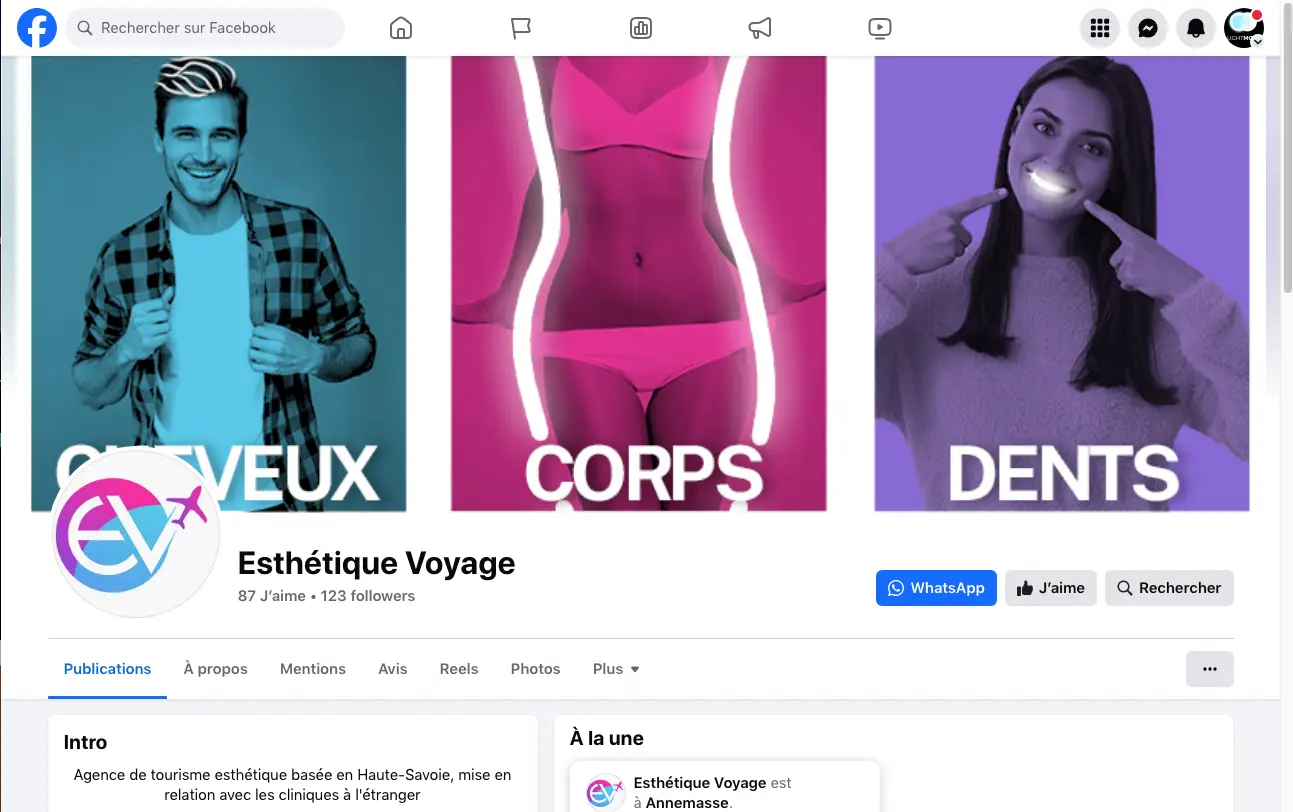 Facebook esthétique voyage