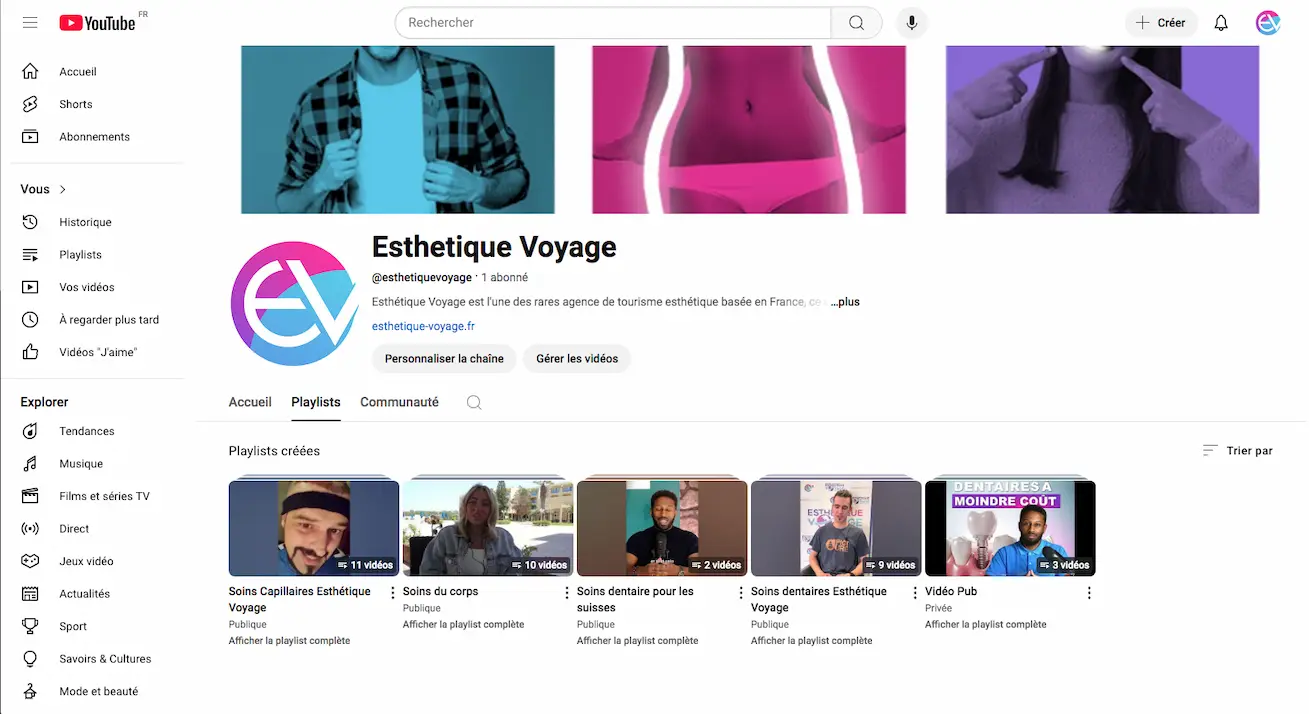 Youtube esthétique voyage